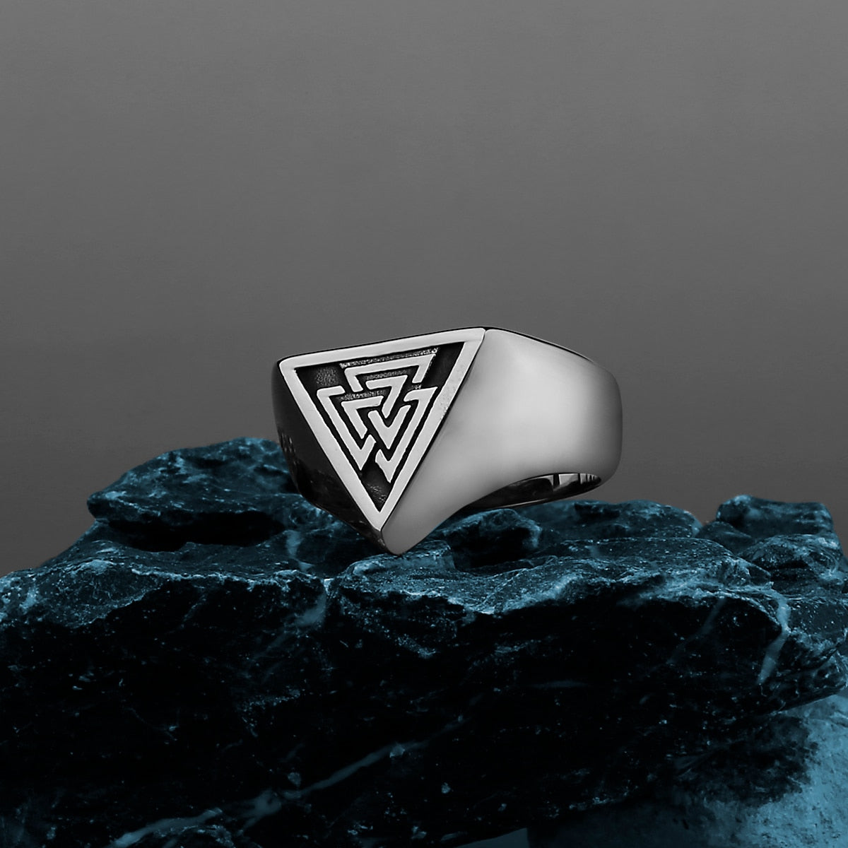 Valknut Triangle Symbol Signet Ring Nordic Rune Protector Amulet Ring Viking Jewelry