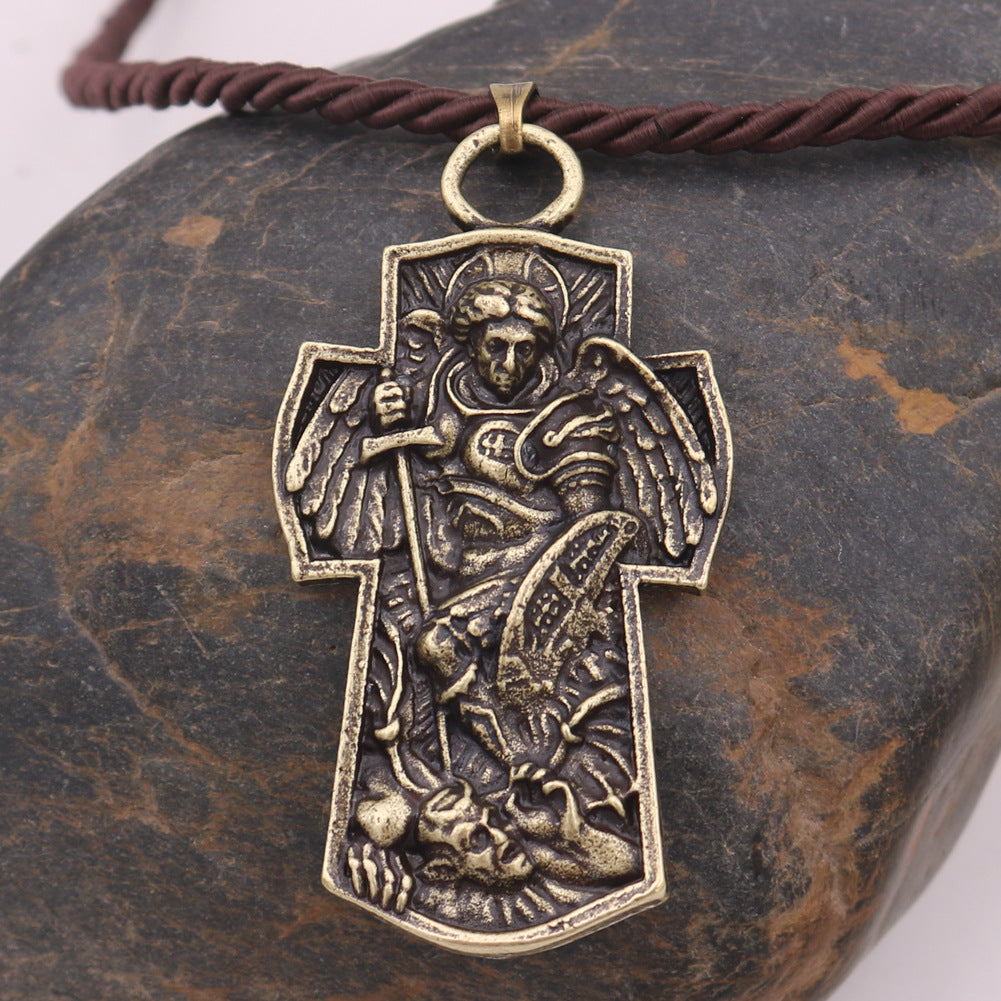 Saint Michael Necklace for Men Women Archangel St Michael Pendant Necklace Protector Christian Jewelry Gifts