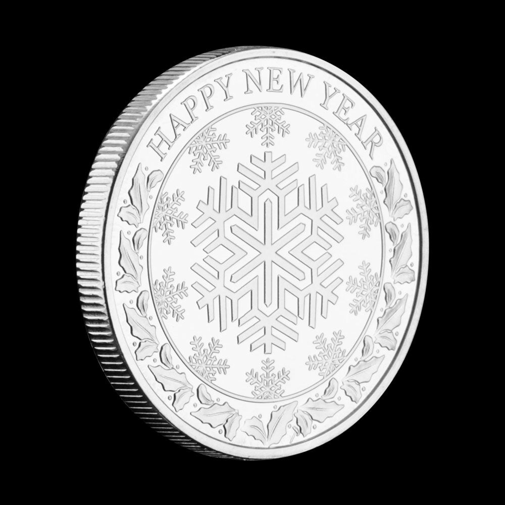 Merry Christmas and Happy New Year Santa Claus Commemorative Coins Silver Plated Christmas Souvenirs