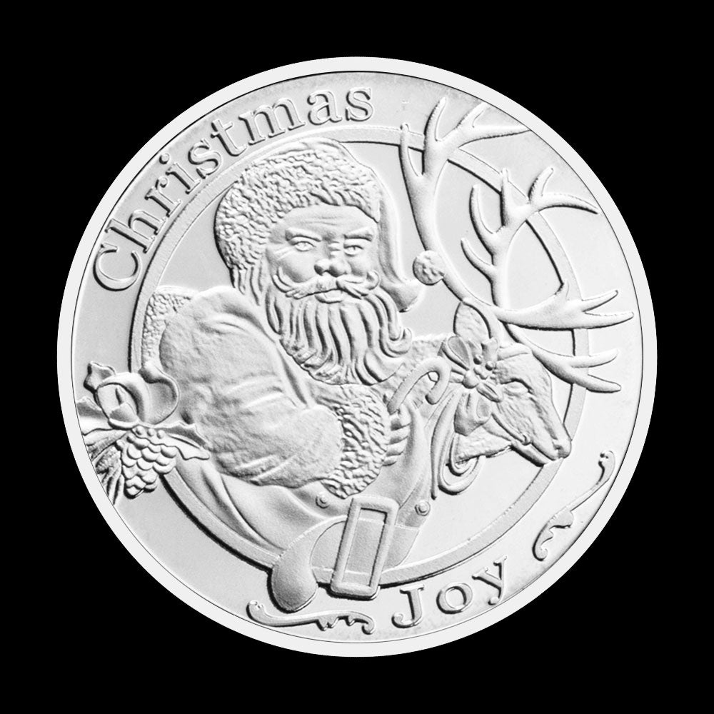 Merry Christmas and Happy New Year Santa Claus Commemorative Coins Silver Plated Christmas Souvenirs