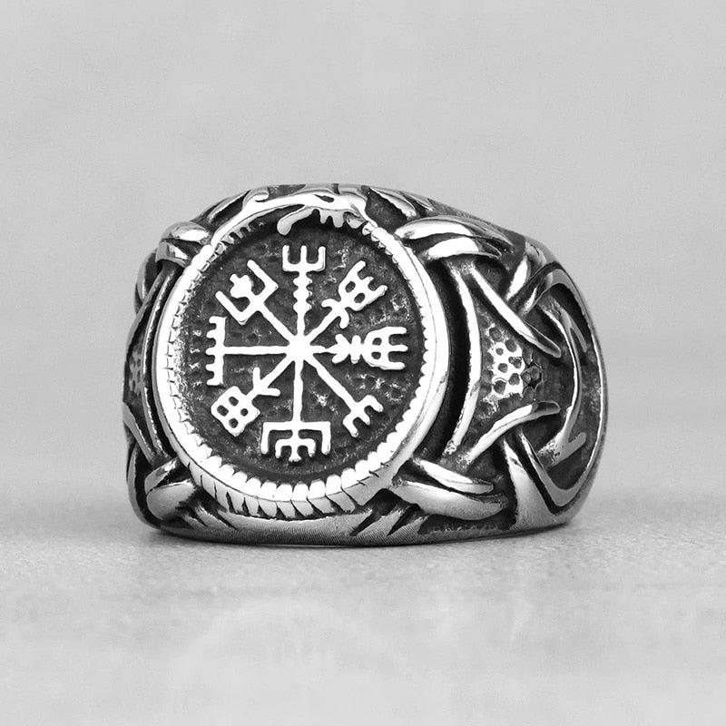 Viking Compass Ring Nordic Rune Totem