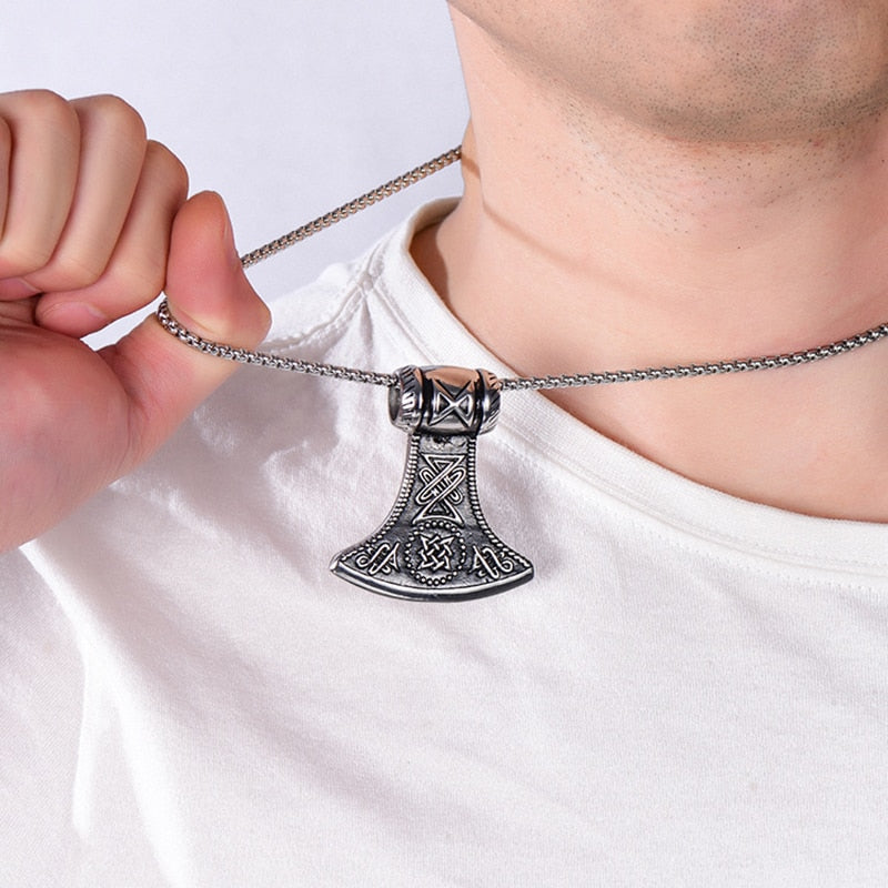 Viking Axe Pendant Necklace