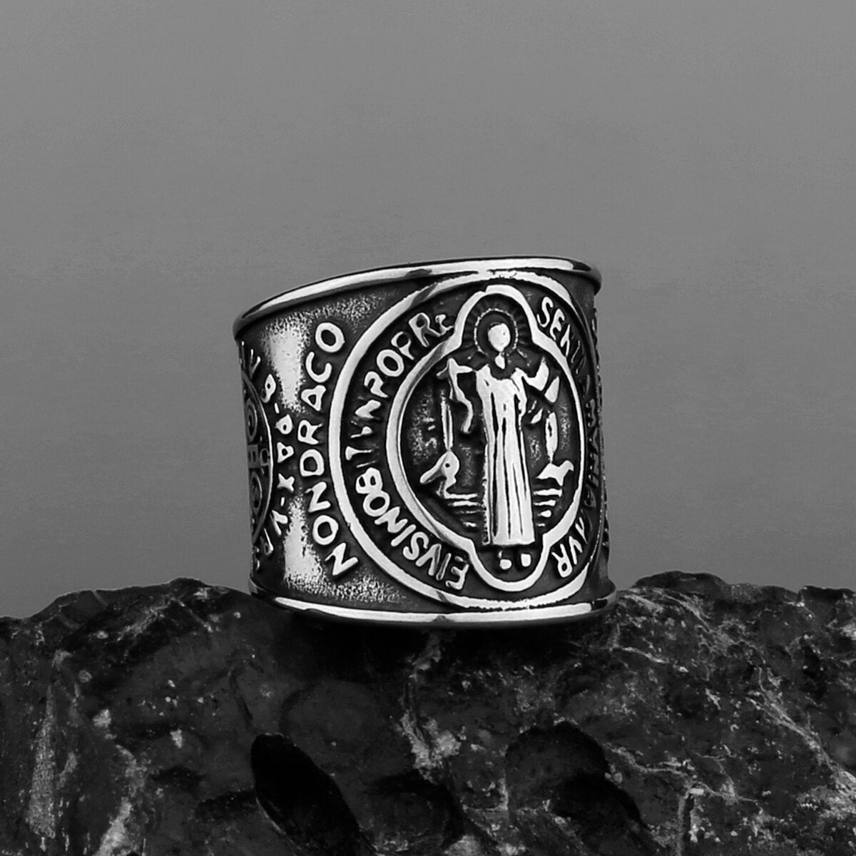 21.5mm Vintage Saint Benedict Exorcism Ring