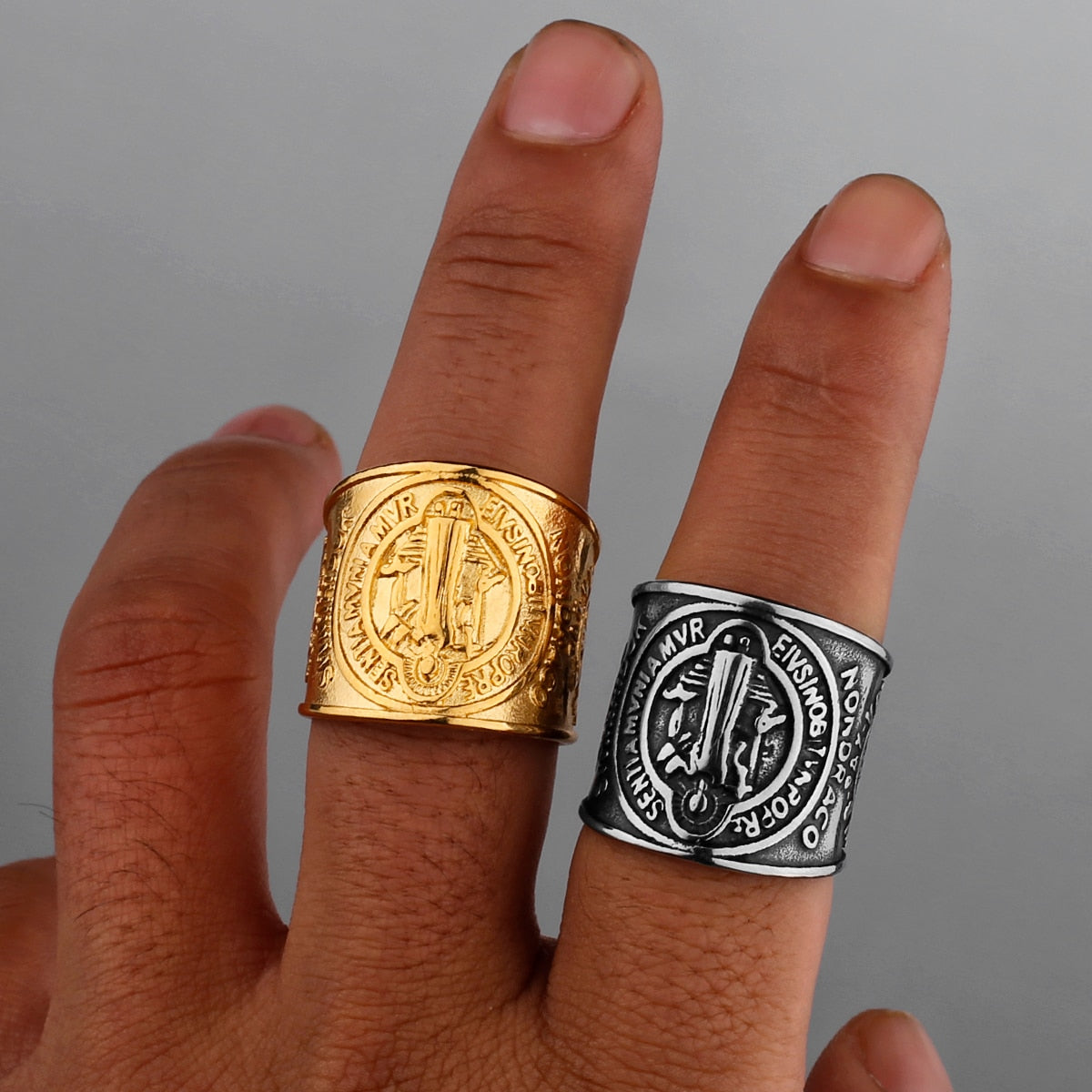 21.5mm Vintage Saint Benedict Exorcism Ring
