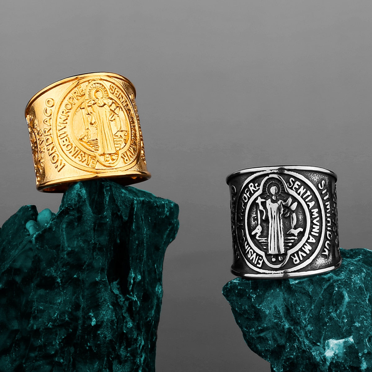 21.5mm Vintage Saint Benedict Exorcism Ring