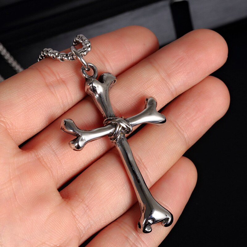 Bone Cross Pendant Punk Hip-hop Rock Domineering Unisex Pendant Jewelry Birthday Gift