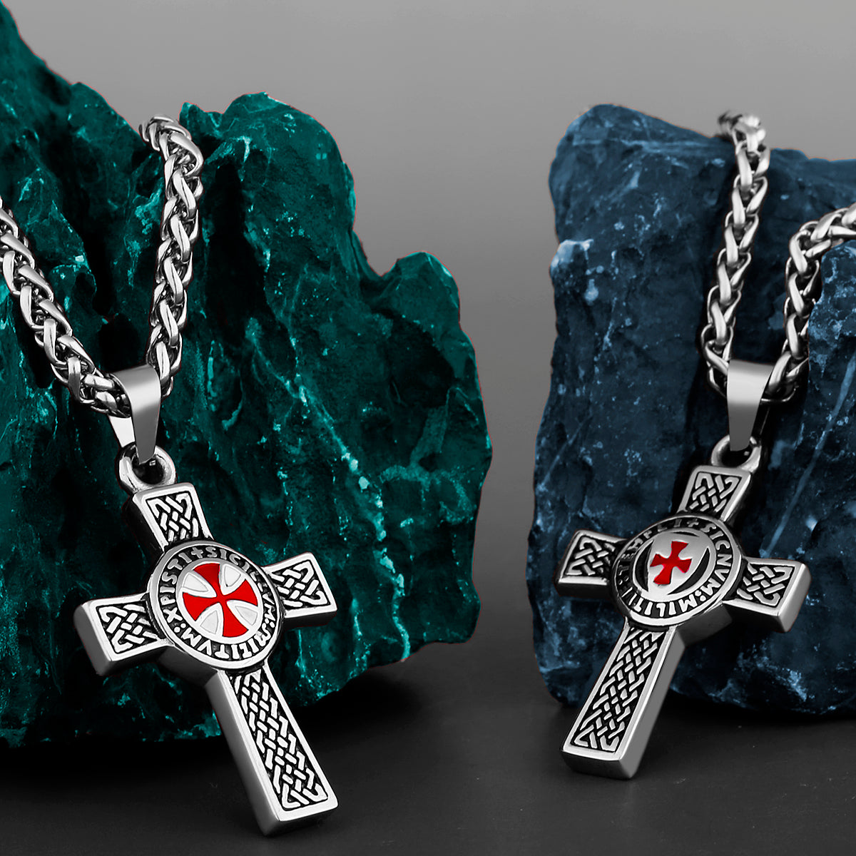 Knight Templar Cross Pendant Retro Handmade Necklace