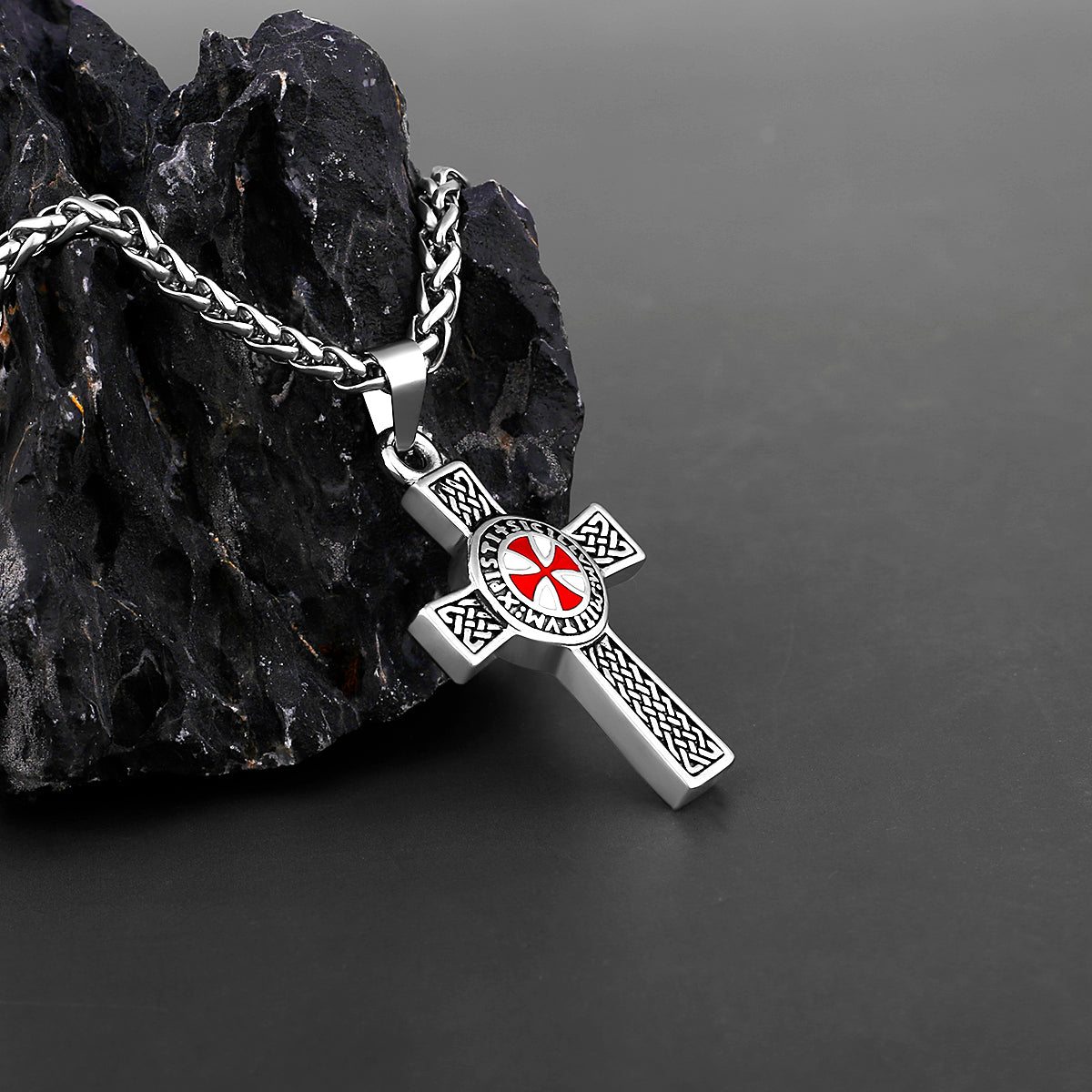 Knight Templar Cross Pendant Retro Handmade Necklace