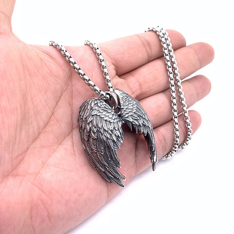 Retro Angel Wings Pendant handmade Necklace