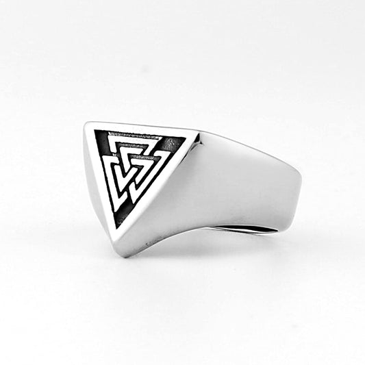 Valknut Triangle Symbol Signet Ring Nordic Rune Protector Amulet Ring Viking Jewelry