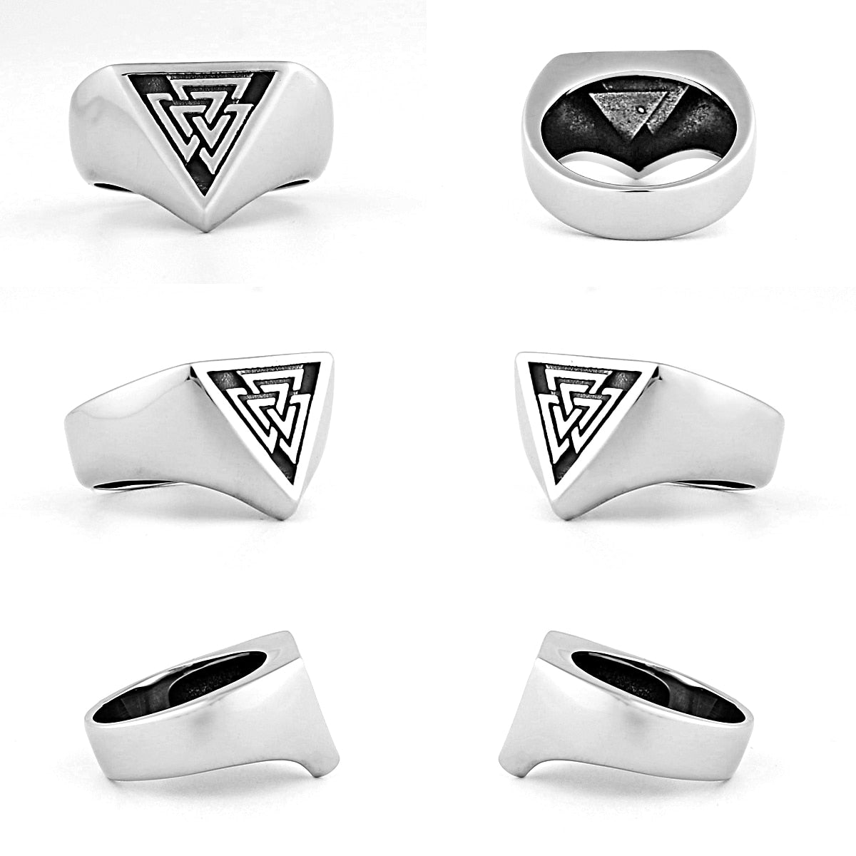 Valknut Triangle Symbol Signet Ring Nordic Rune Protector Amulet Ring Viking Jewelry