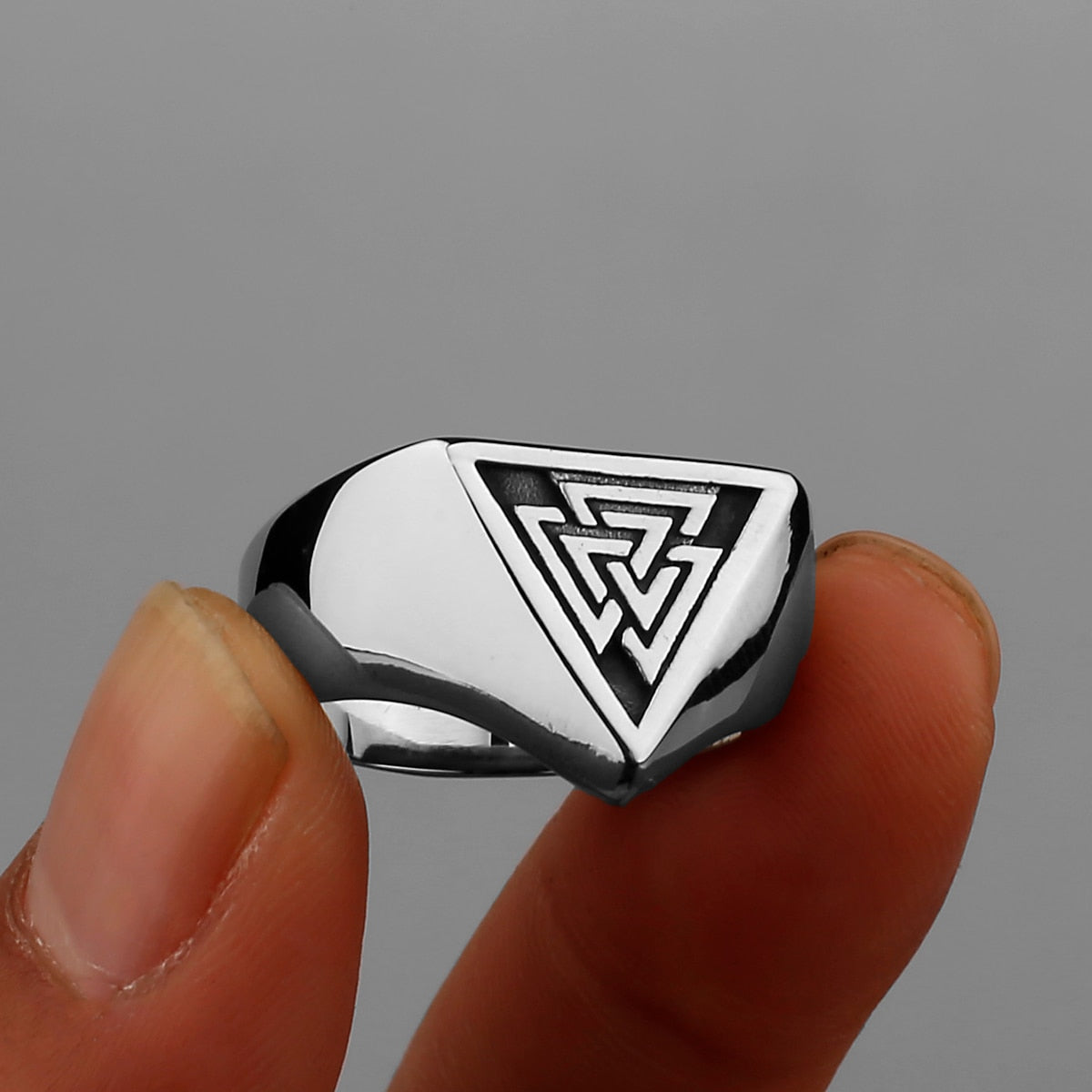 Valknut Triangle Symbol Signet Ring Nordic Rune Protector Amulet Ring Viking Jewelry