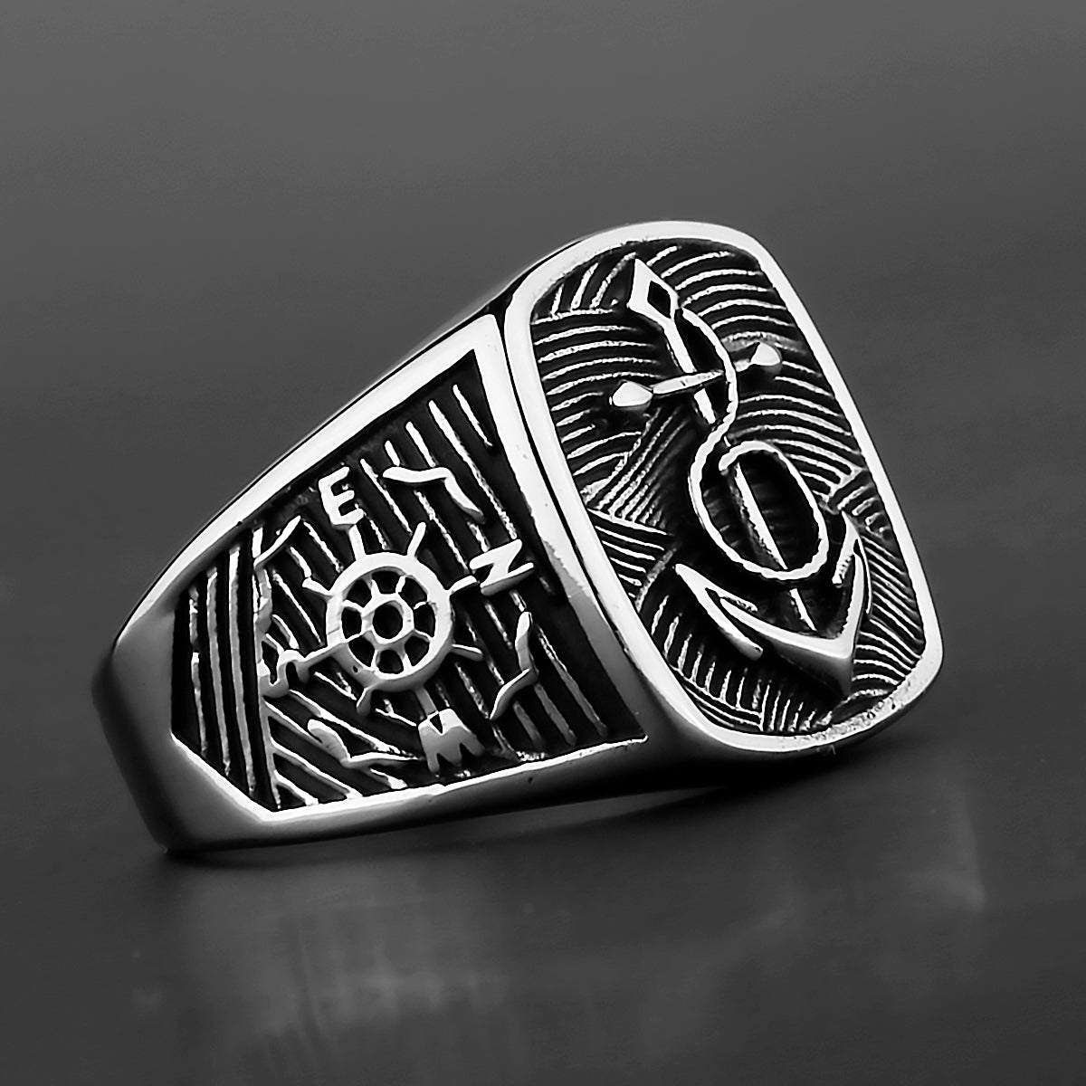 Viking Anchor Domineering Original Design Navy Style Ring