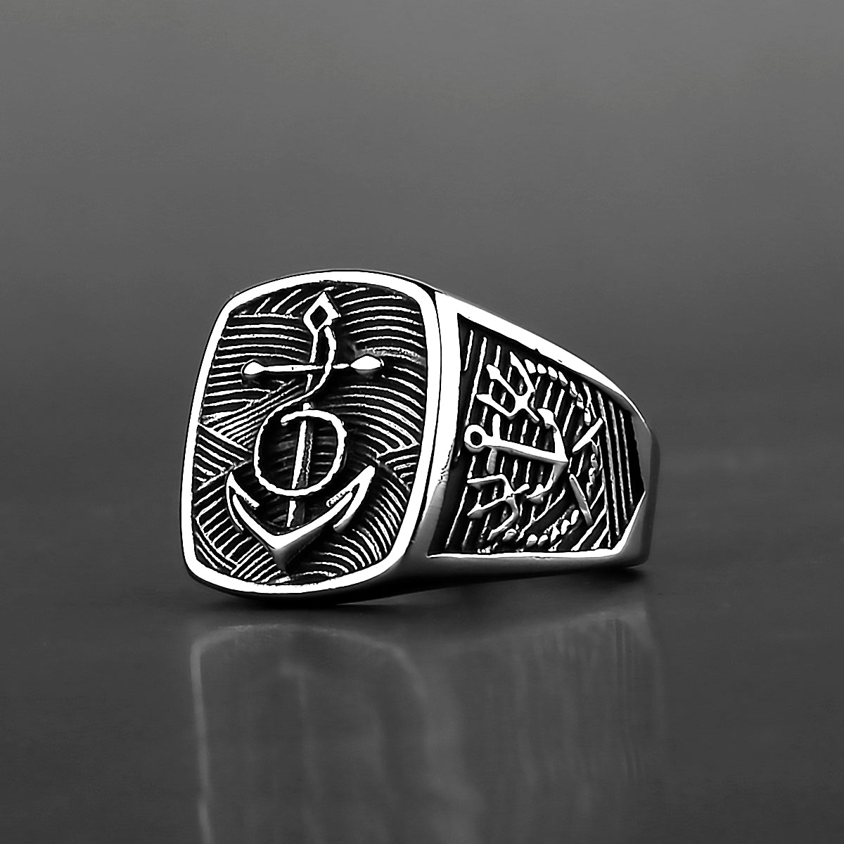 Viking Anchor Domineering Original Design Navy Style Ring