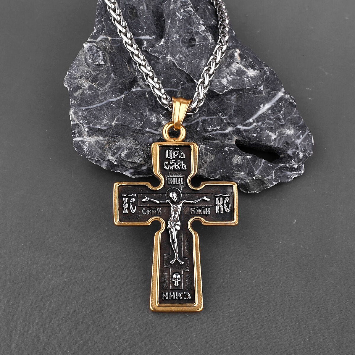 316L Titanium Steel Russian Orthodox cross