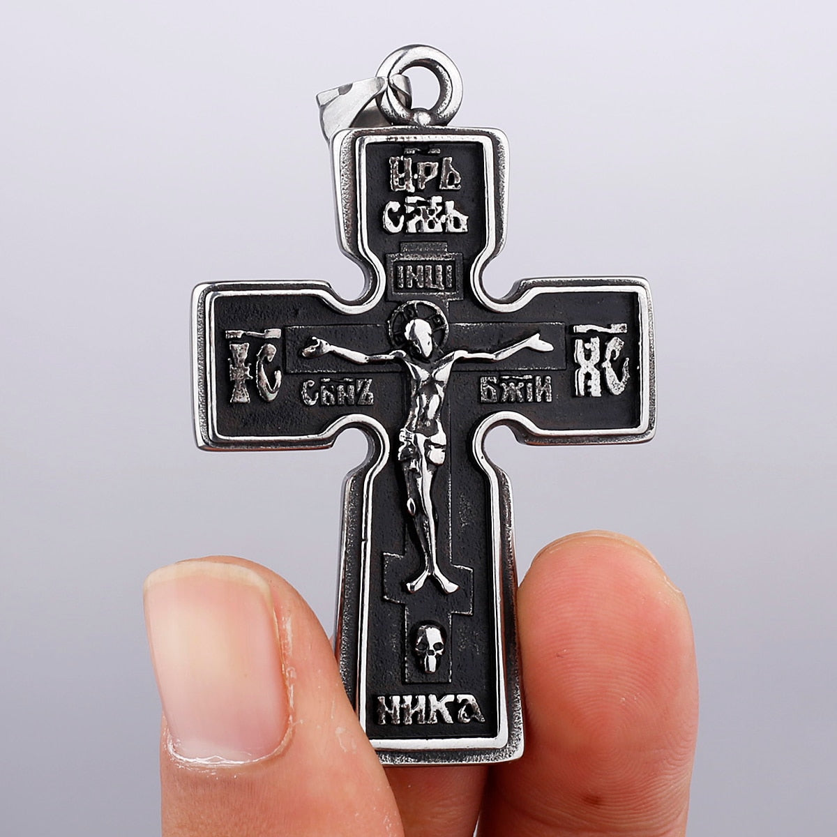 316L Titanium Steel Russian Orthodox cross