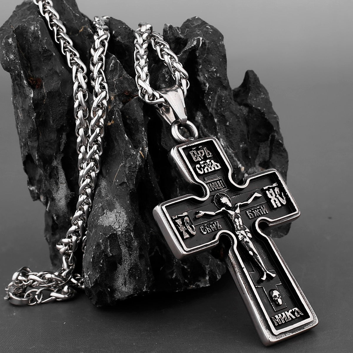 316L Titanium Steel Russian Orthodox cross