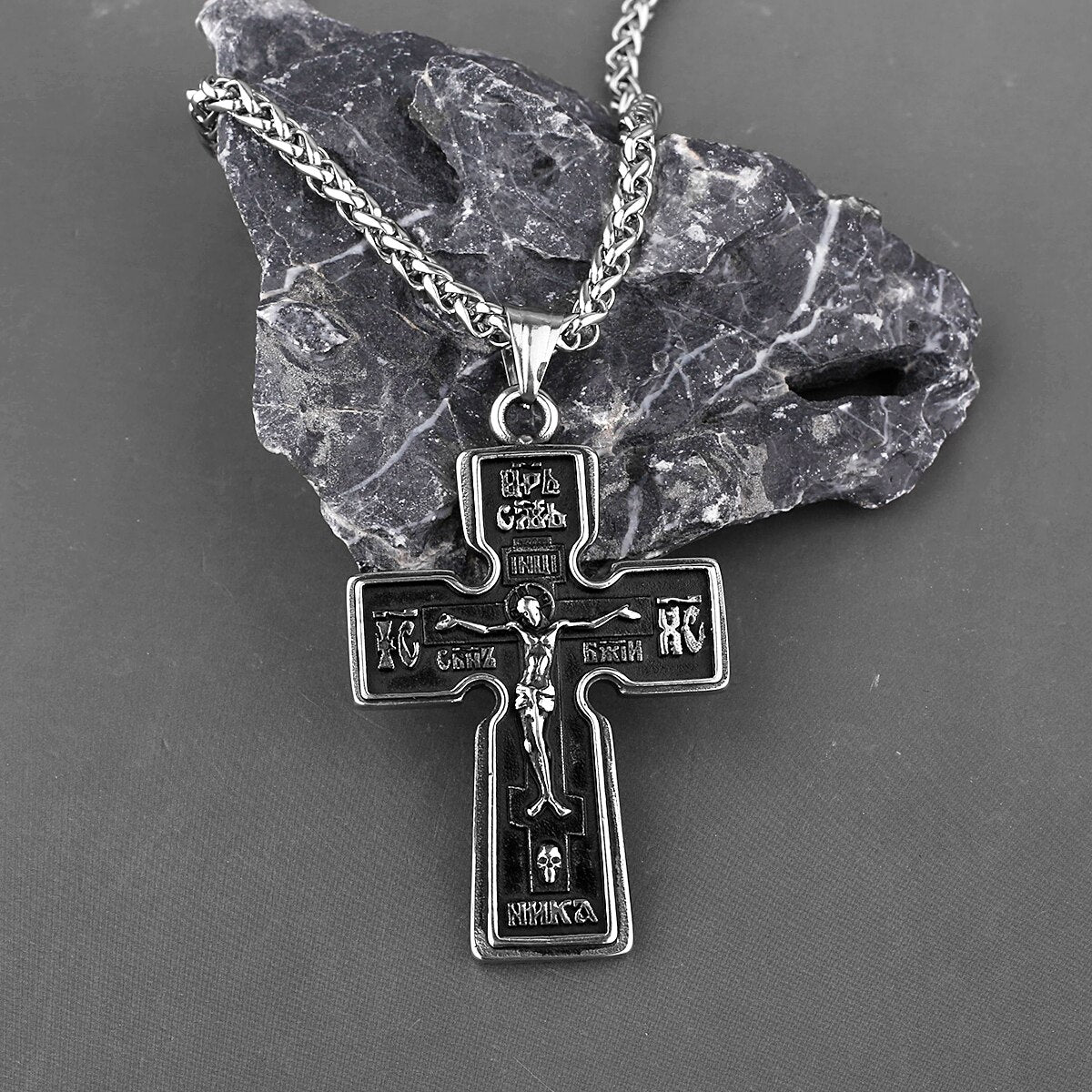 316L Titanium Steel Russian Orthodox cross