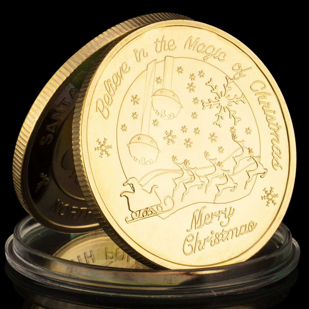 Santa Claus Wishing Coin Merry Christmas Souvenirs