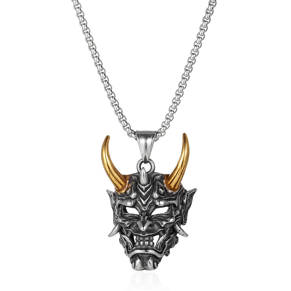 Prajna Punk Gothic Evil Demon Skull Mask Pendant