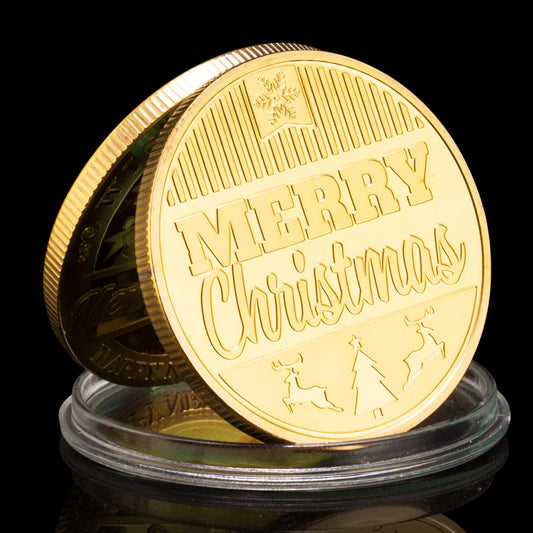 Wishing You A Happy New Year Commemorative Coin Christmas Sooouvenirsgold Plated Coins