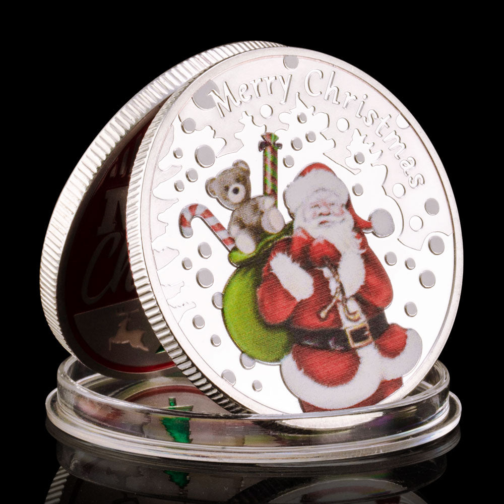 2022 Merry Christmas Happy New Year Commemorative Silver Plated Coin Christmas Souvenirs