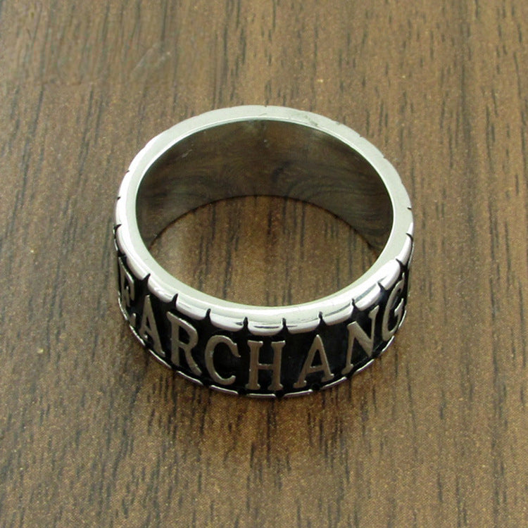 ARCHANGEL ST. MICHAEL Steel Ring for Men Christian Amulet