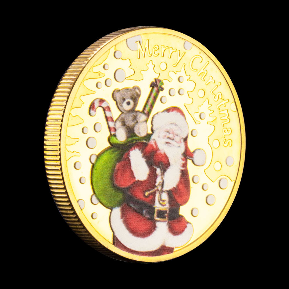 2022 Merry Christmas Happy New Year Commemorative Gold Coin Christmas Souvenirs