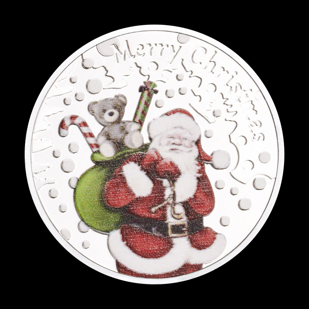 2022 Merry Christmas Happy New Year Commemorative Silver Plated Coin Christmas Souvenirs