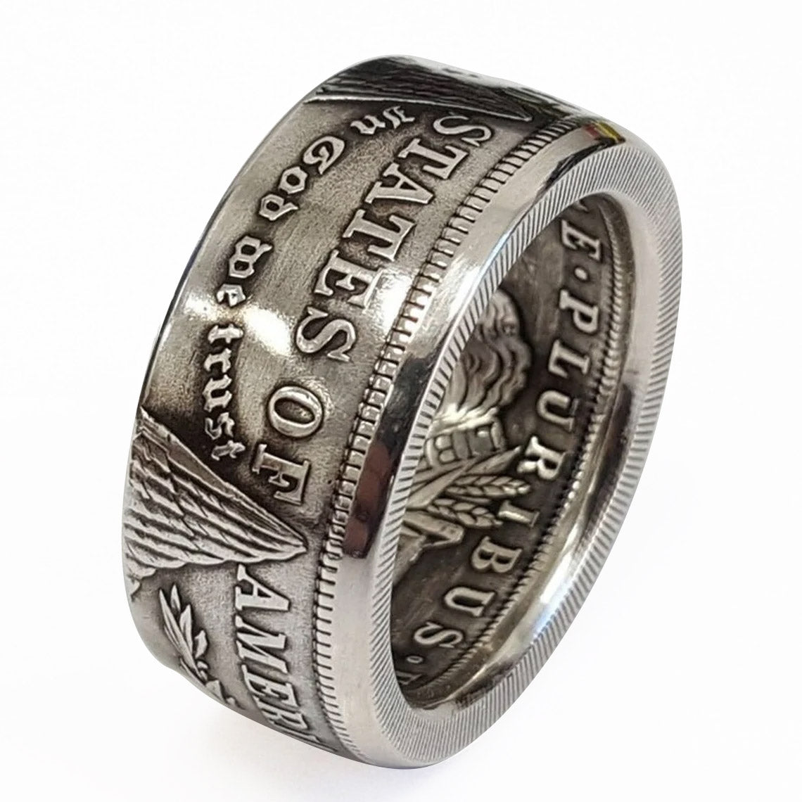 Handmade 1896 Morgan Silver Dollar Coin Ring