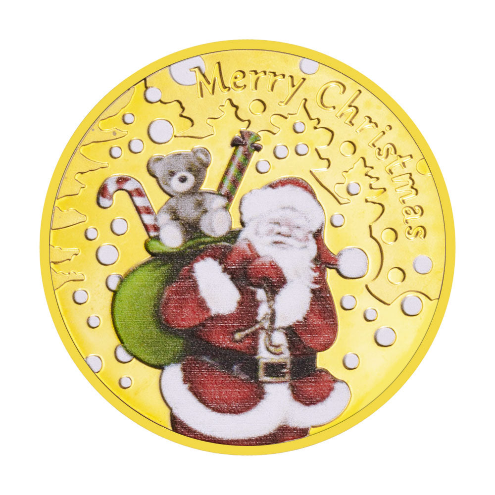 2022 Merry Christmas Happy New Year Commemorative Gold Coin Christmas Souvenirs