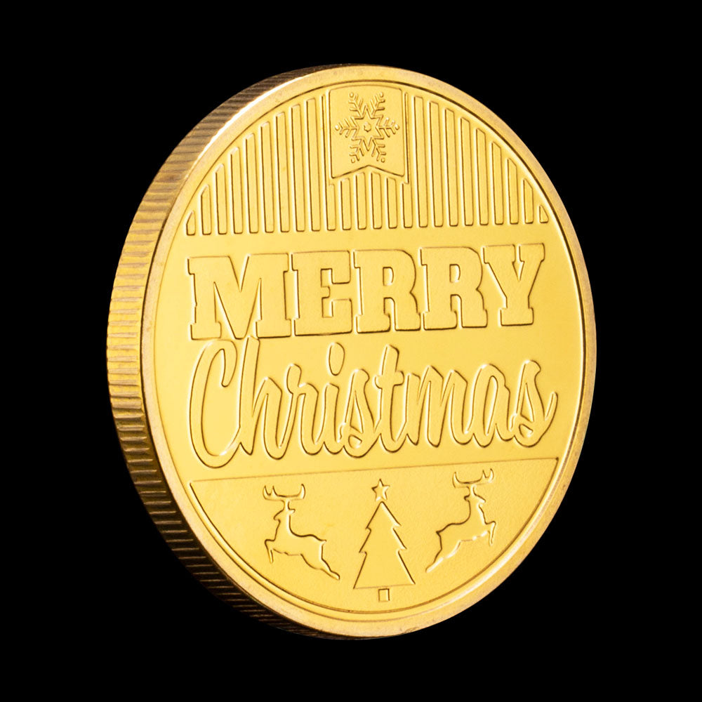 Wishing You A Happy New Year Commemorative Coin Christmas Sooouvenirsgold Plated Coins