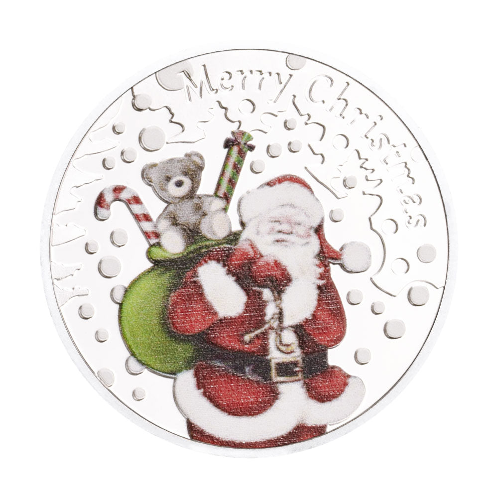 2022 Merry Christmas Happy New Year Commemorative Silver Plated Coin Christmas Souvenirs