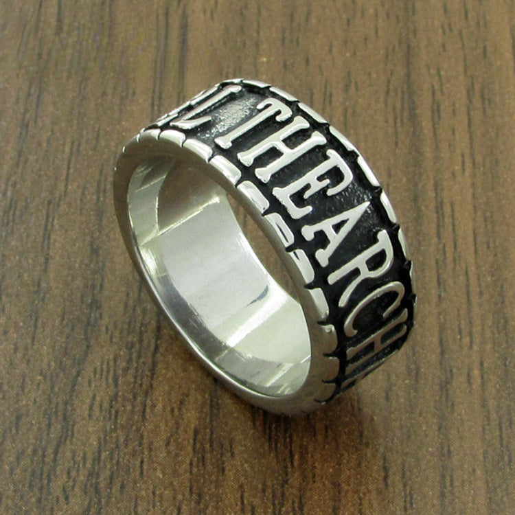 ARCHANGEL ST. MICHAEL Steel Ring for Men Christian Amulet