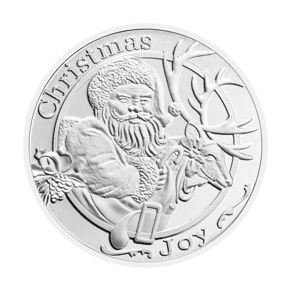 Merry Christmas and Happy New Year Santa Claus Commemorative Coins Silver Plated Christmas Souvenirs