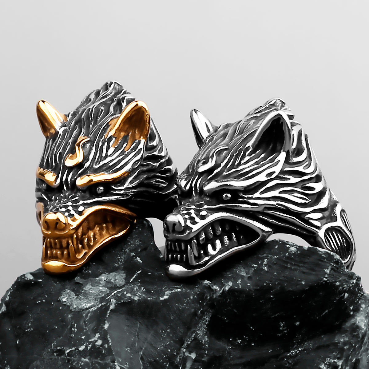 Norse Mythology Fenrir Head Ring Creative Jewelry