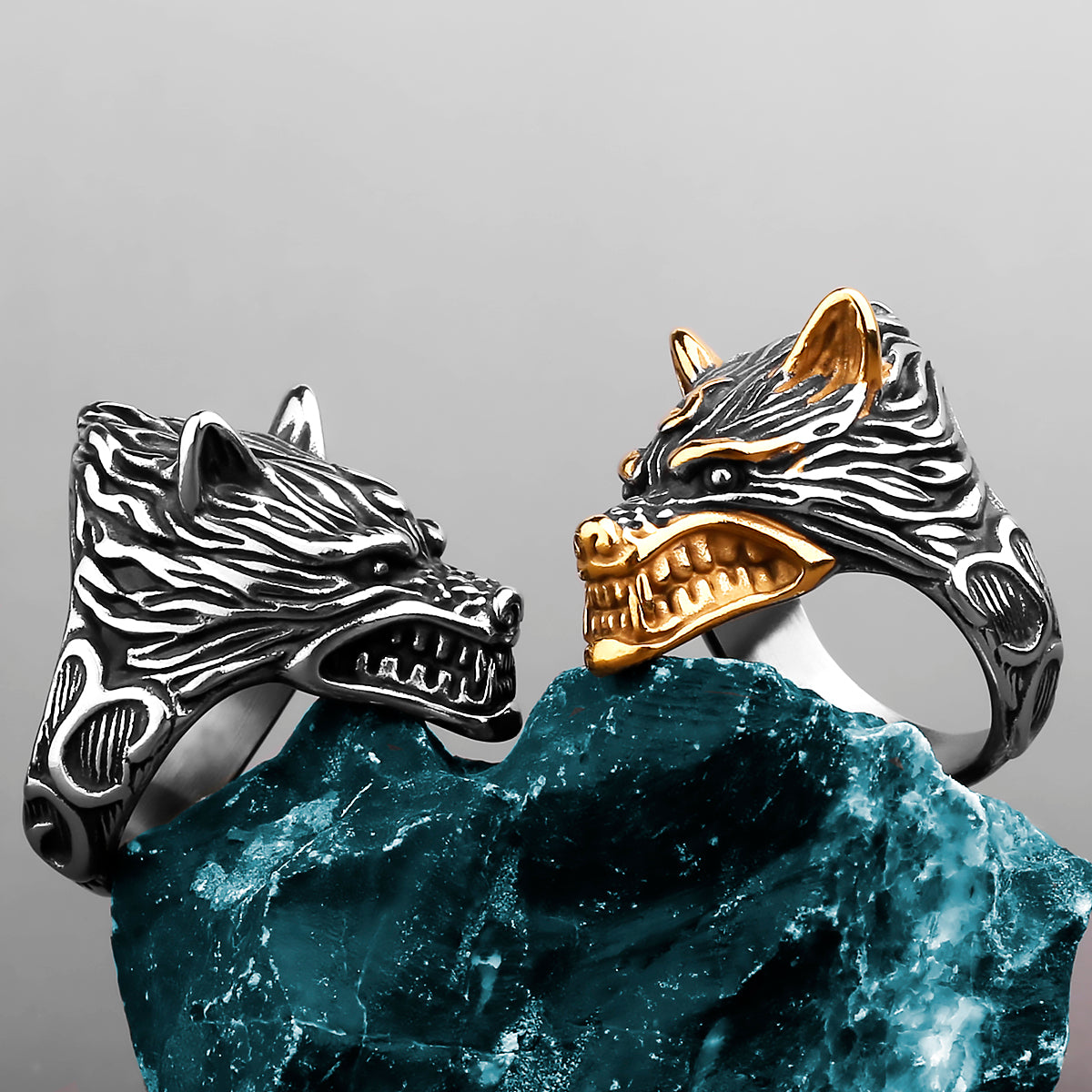 Norse Mythology Fenrir Head Ring Creative Jewelry