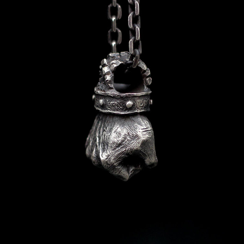 Handmade Fist Hammering Gesture Pendant Jewelry Accessories Necklace