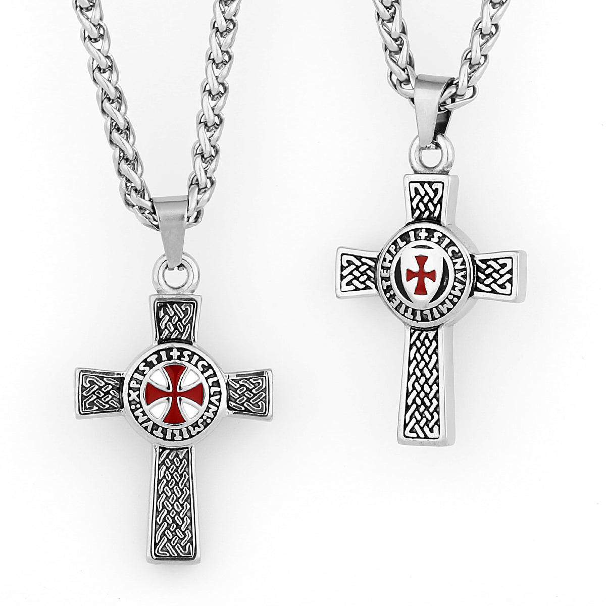 Knight Templar Cross Pendant Retro Handmade Necklace