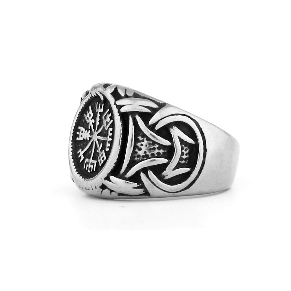 Viking Compass Ring Nordic Rune Totem