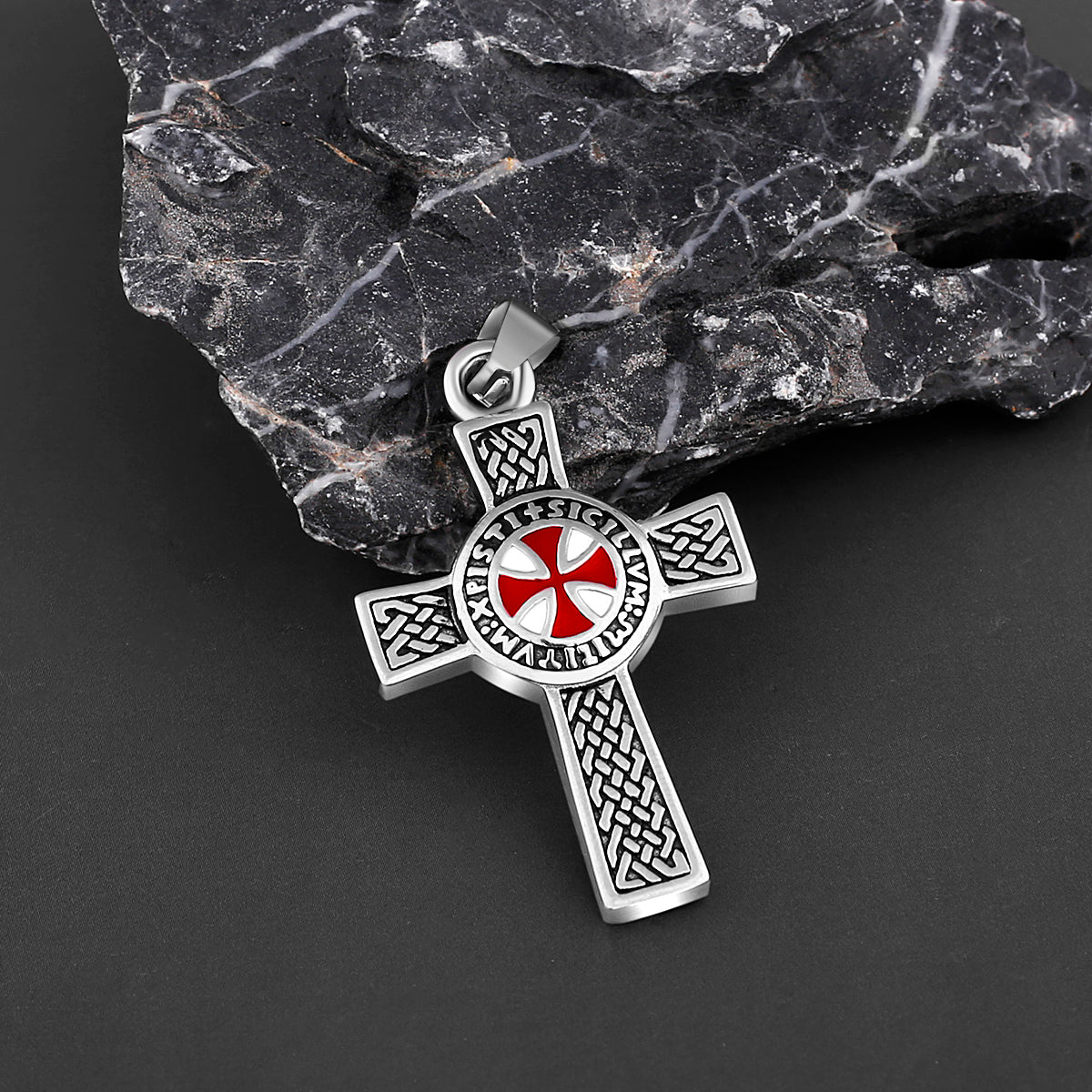 Knight Templar Cross Pendant Retro Handmade Necklace