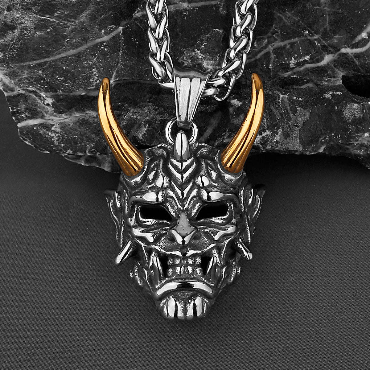 Prajna Punk Gothic Evil Demon Skull Mask Pendant