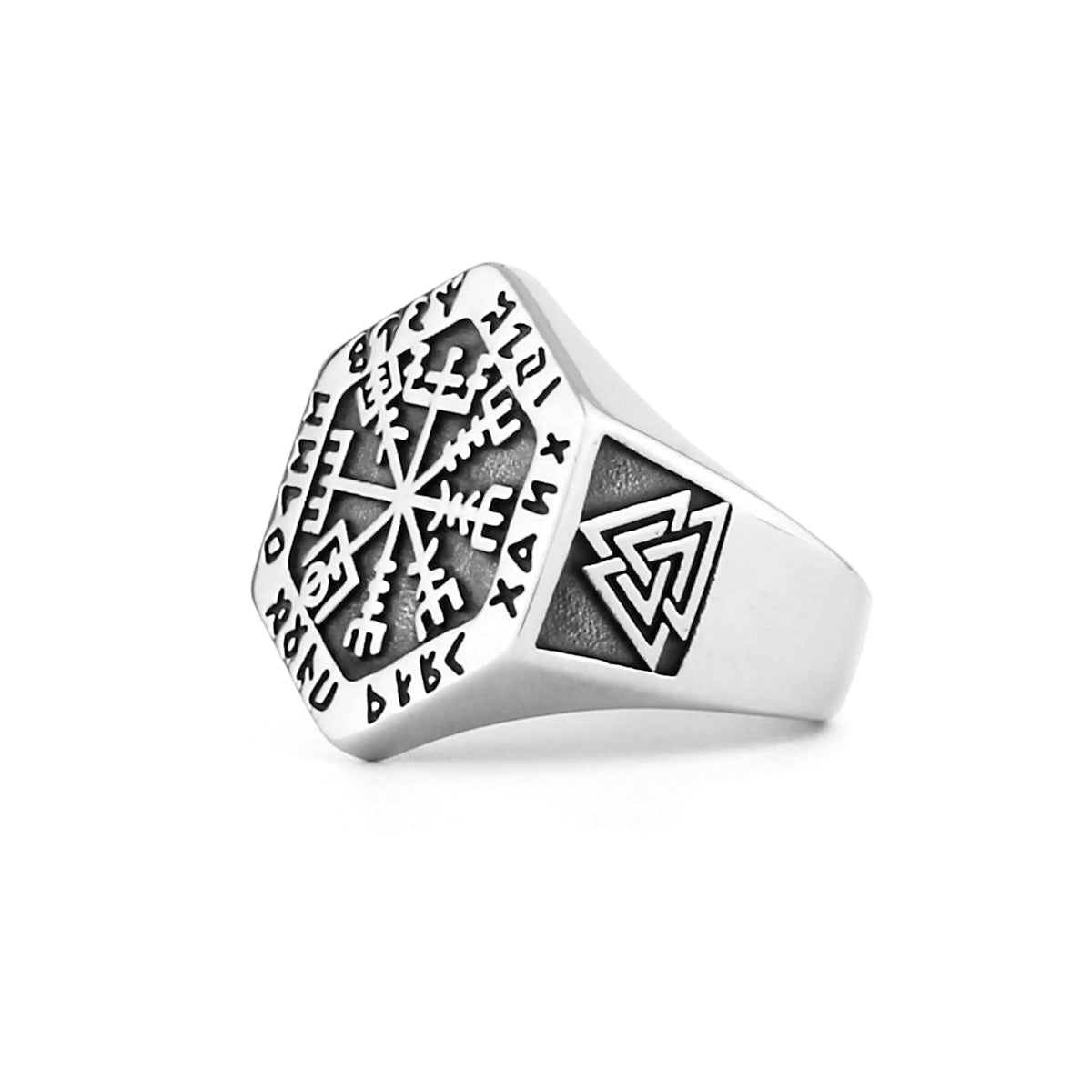 Viking Compass Runic Rings Nordic Viking Totem Odin Rings Jewelry