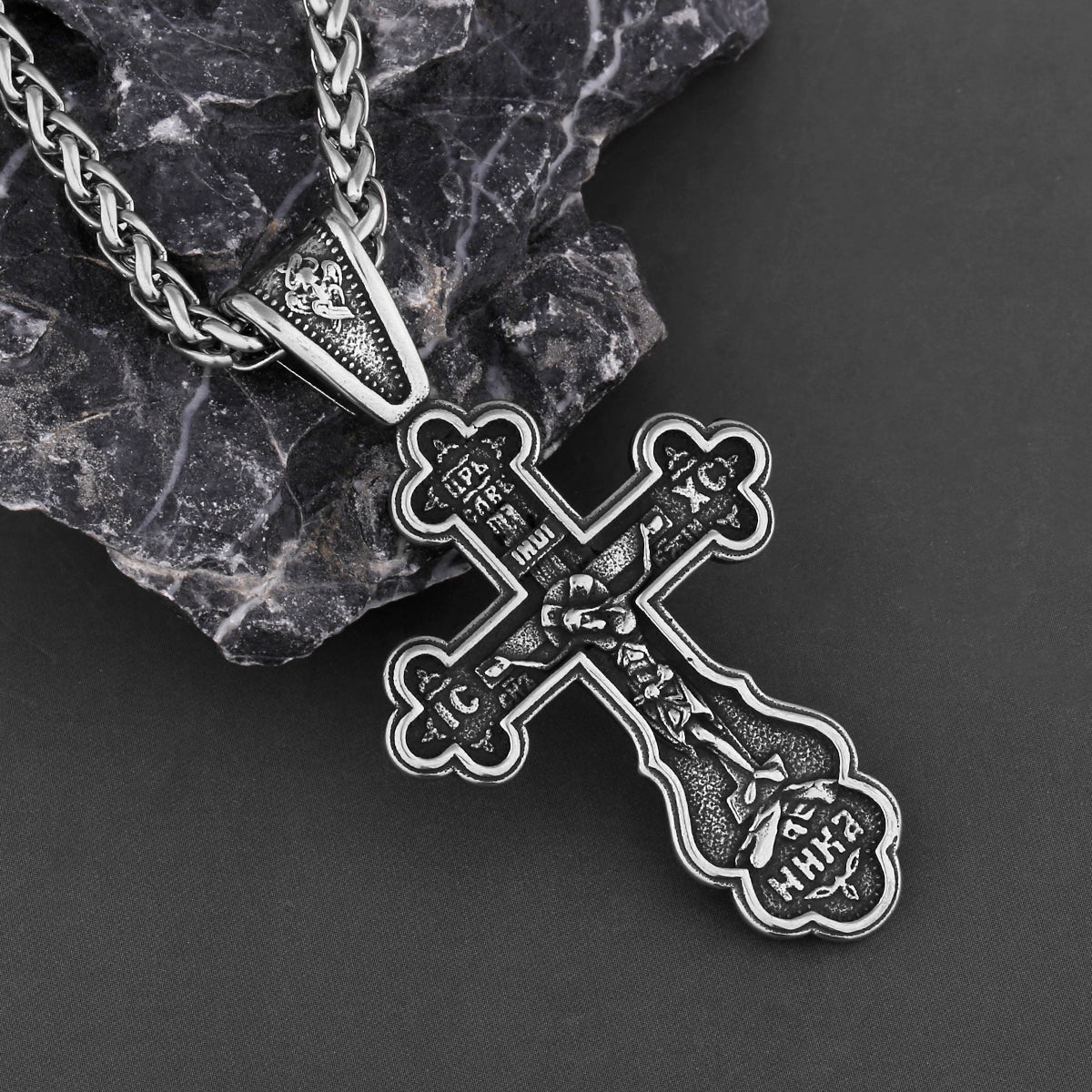 Titanium Steel Cast Crucifix Catholic Cross Religious Christian Pendant