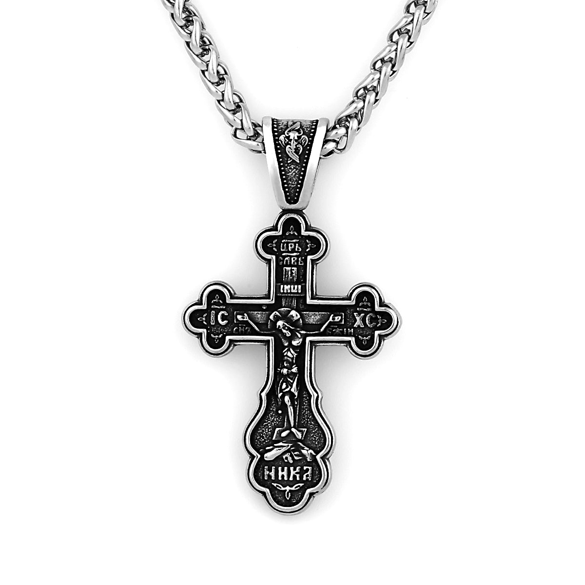 Titanium Steel Cast Crucifix Catholic Cross Religious Christian Pendant