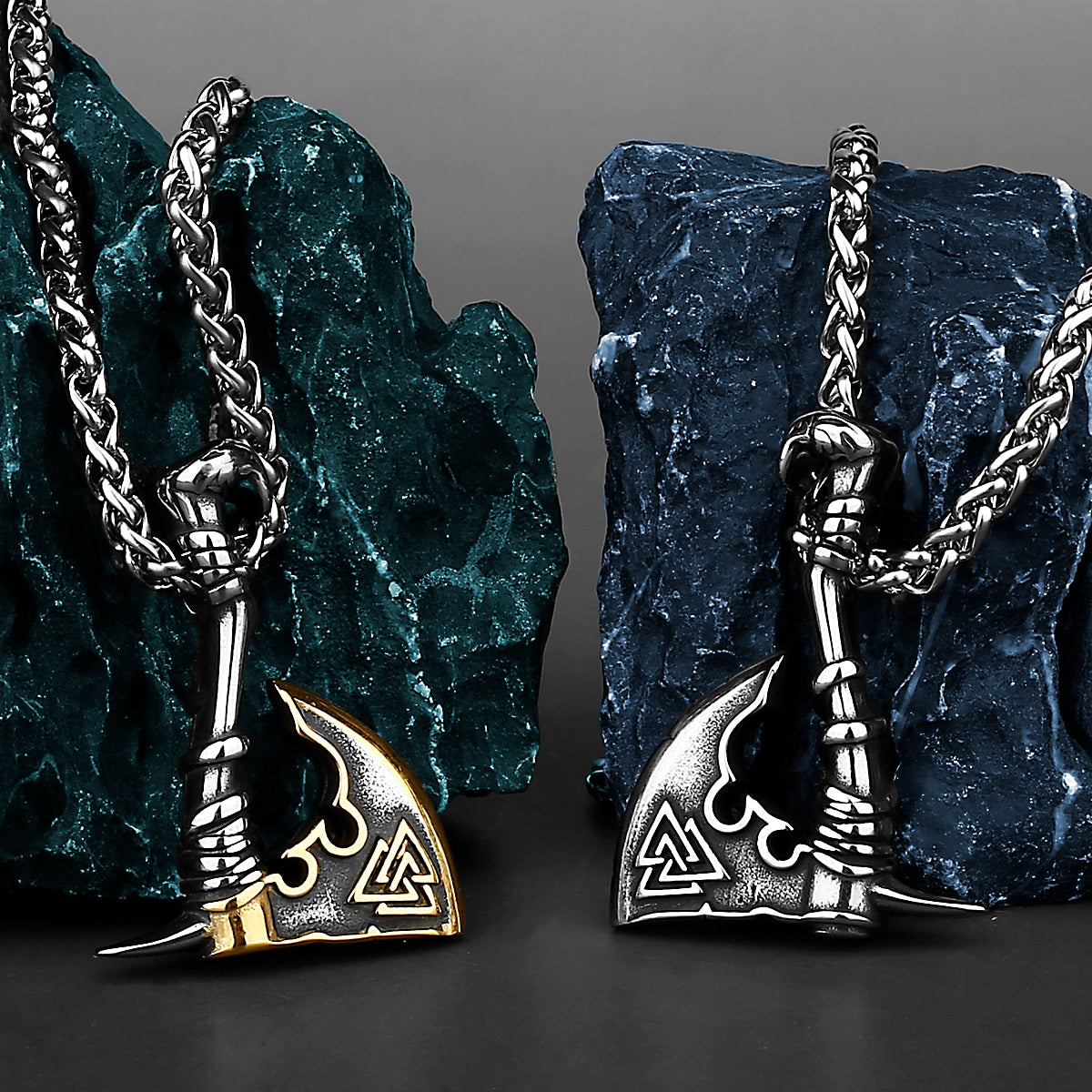 Viking Rune Axe Pendant Necklace