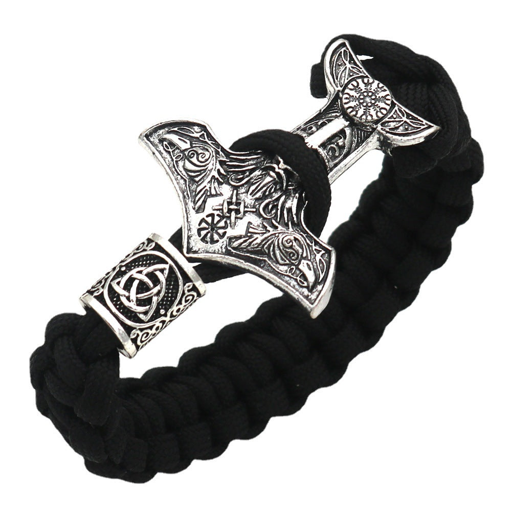 Nordic Viking Thor's Mjolnir Bracelet Sleipnir Raven