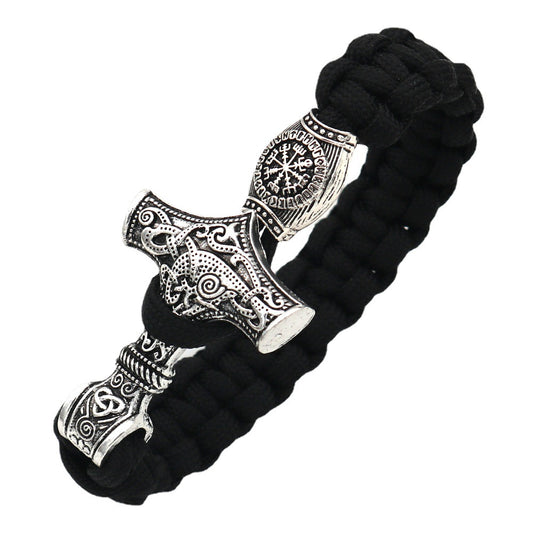 Viking Bracelet Norse Vegvisir Nordic Bracelet with Runic Compass Celtic Pagan Jewelry