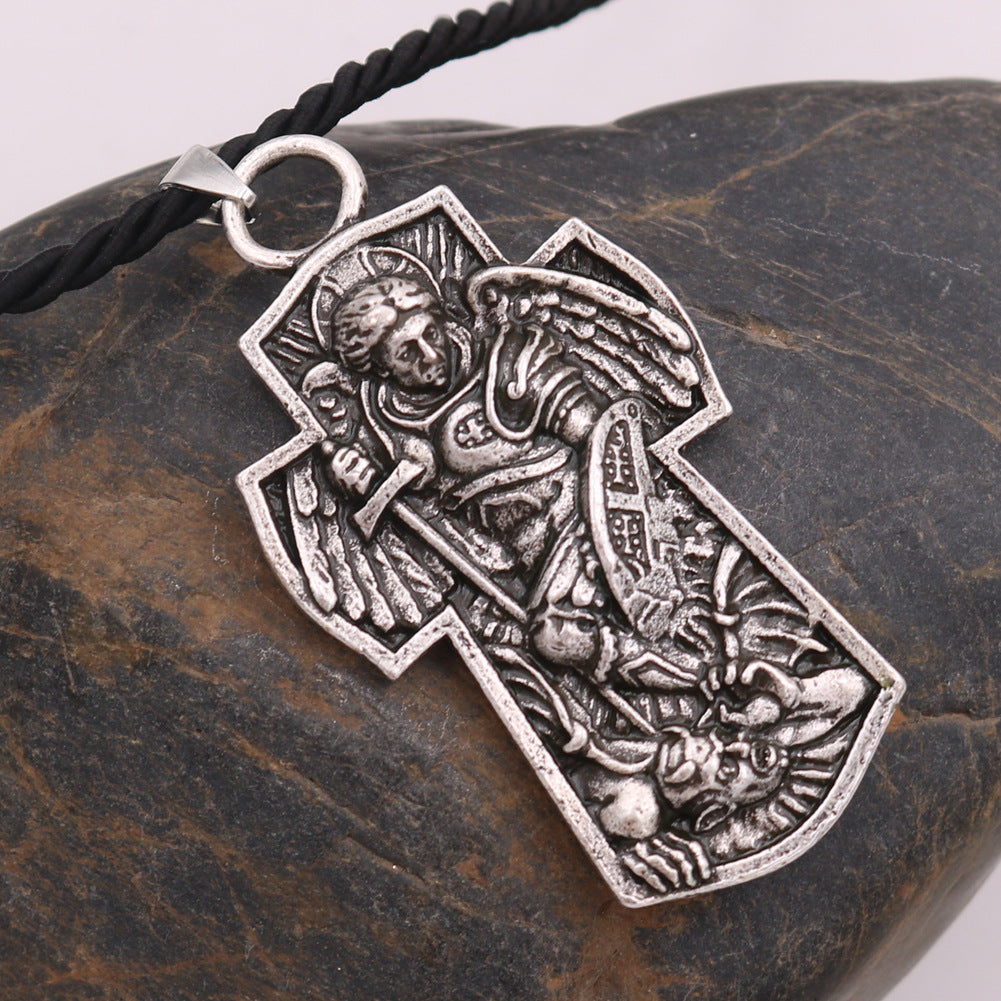 Saint Michael Necklace for Men Women  Archangel St Michael Pendant Necklace Protector Christian Jewelry Gifts