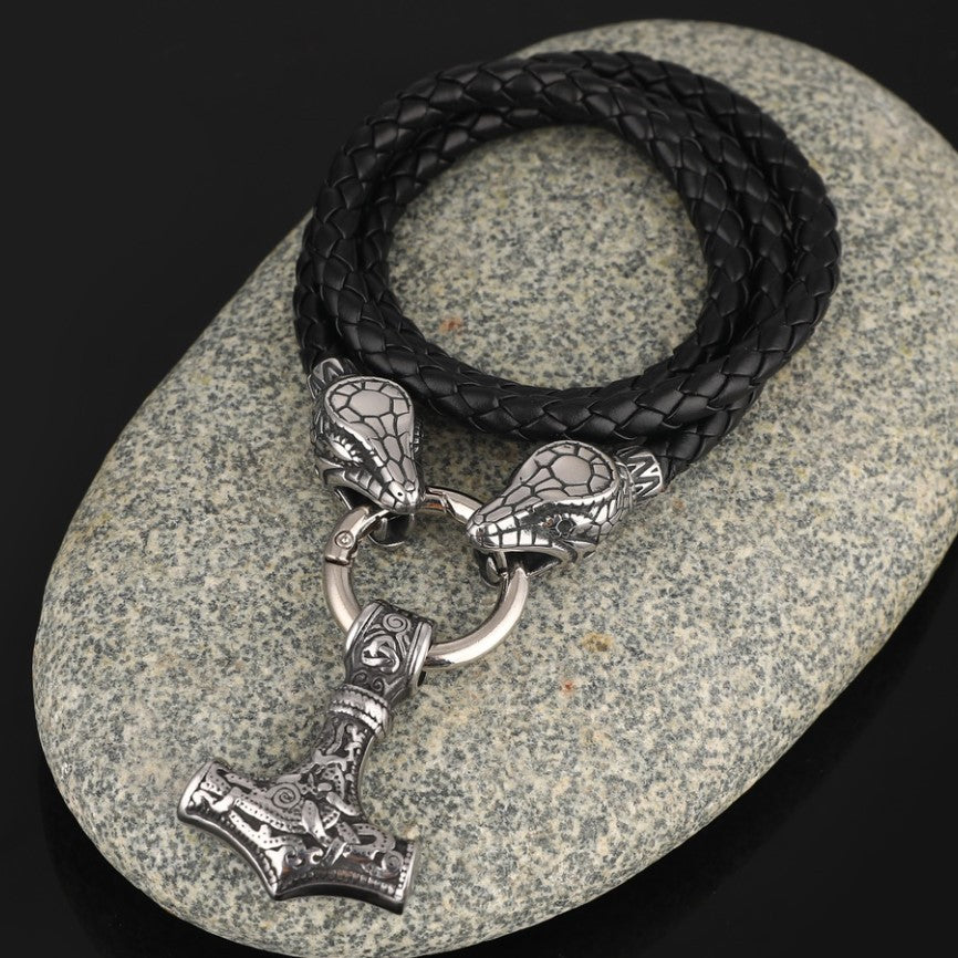 Viking Necklace for Men Pendant - Amulet Protection Necklace Viking Jewelry for Men Lucky Amulet Necklace